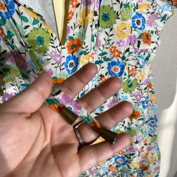 ENTRO boutique floral ruffle tiered mini dress Easter summer - Picture 6 of 10